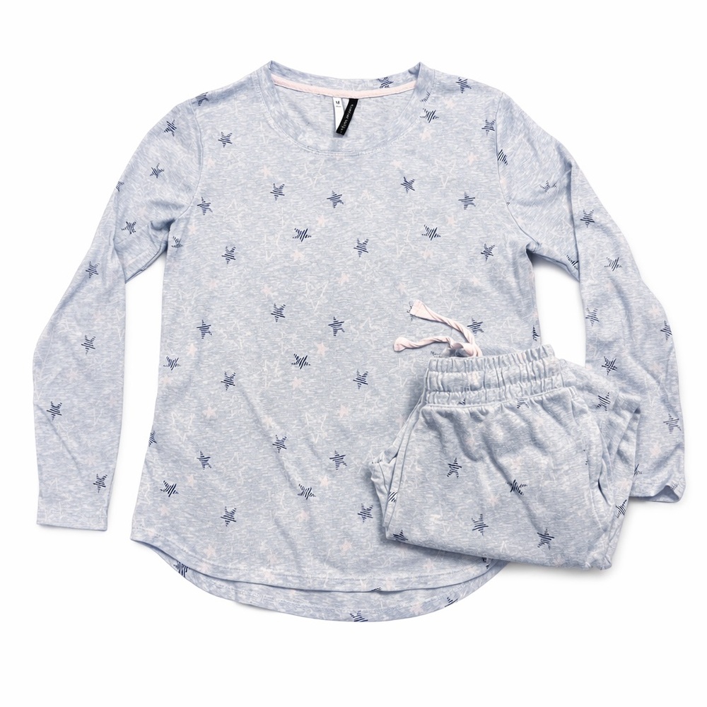 Jaclyn Intimates Blue Star Pajama Set Size M